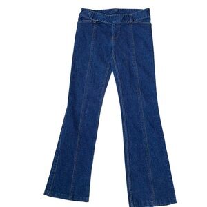 DKNY mid rise medium wash wide flare leg 28" waist